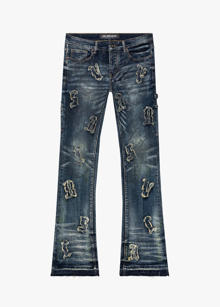 Valabasas “Loomis” Stacked Flare Jeans