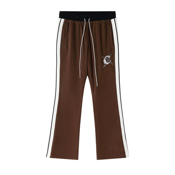 Campus Academy Flare Corduroy Track Pants In Brown