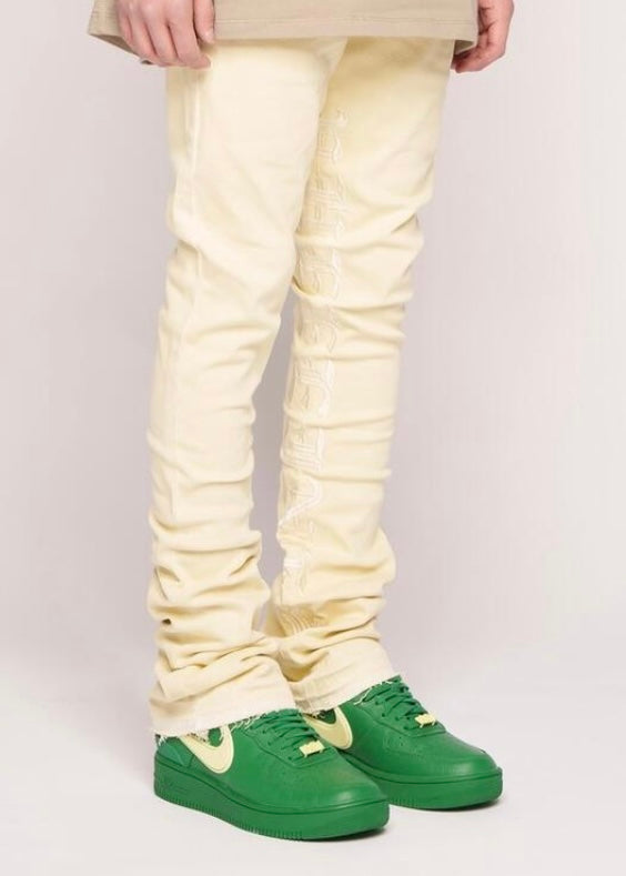Pheelings “Against All Odds” Cream Stacked Jeans