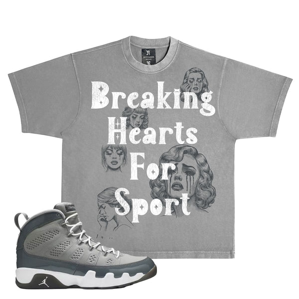 November Reine “Breaking Hearts” Grey Tee