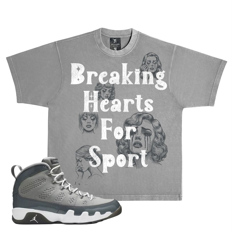 November Reine “Breaking Hearts” Grey Tee