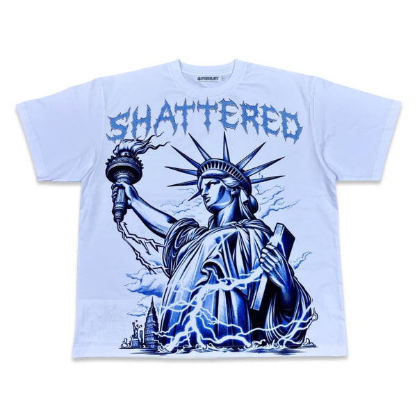 Shattered Hearts “Ms Liberty” White Tee