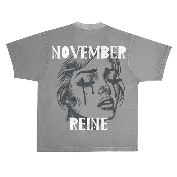 November Reine “Breaking Hearts” Grey Tee