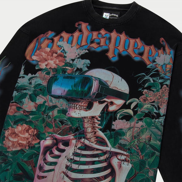 Godspeed “Vision Flowers” Black Thermal L/S Tee