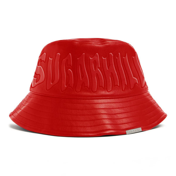 Sugarhill “Vulture” Red Leather Bucket Hat