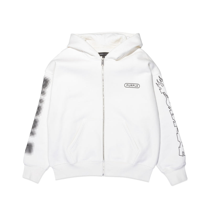 Purple Brand Fleece Flame Off White Hoodie