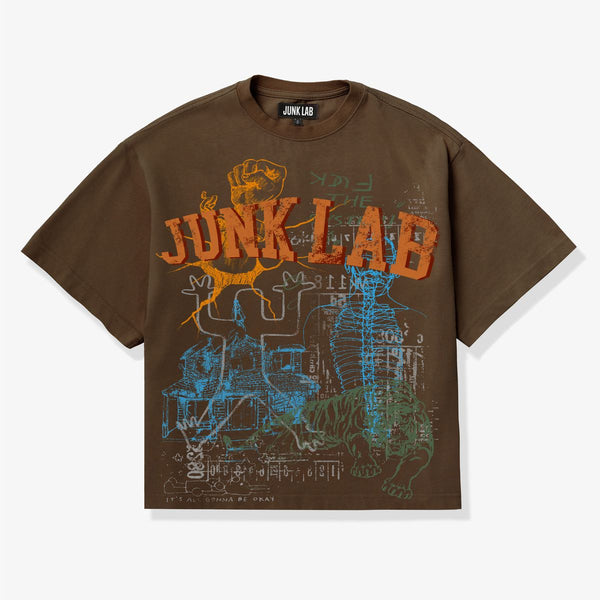 Junk Lab “Blueprint” Brown Tee