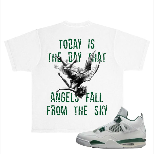 November Reine “Angels Fall” Green Heavyweight Tee