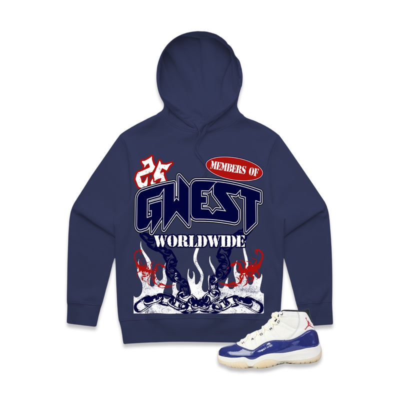G West “United Flames” Navy Hoodie