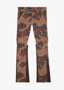 Valabasas “Commander” Taiga Camo Stacked Flare Jeans