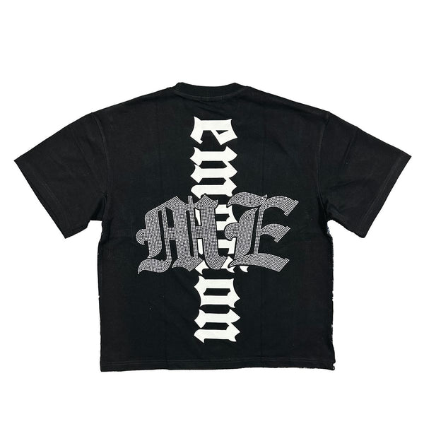Mixed Emotion “Astronaut Rhinestone” Black Tee