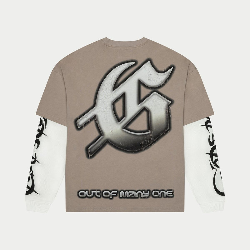 Godspeed “Sunken Liberty 2” Layered Stone Grey L/S Tee