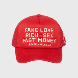 Homme Femme “Fake Love” Trucker Hat In Red
