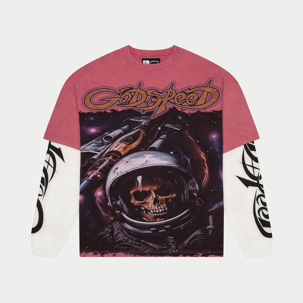 Godspeed “Space Traveler” Layered Pink L/S Tee