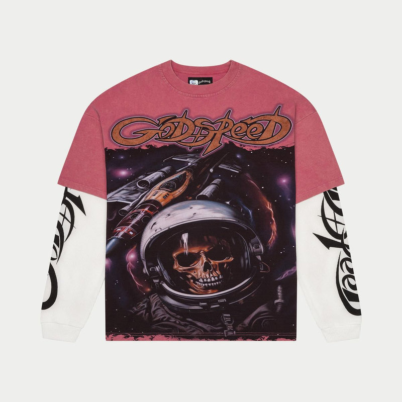 Godspeed “Space Traveler” Layered Pink L/S Tee