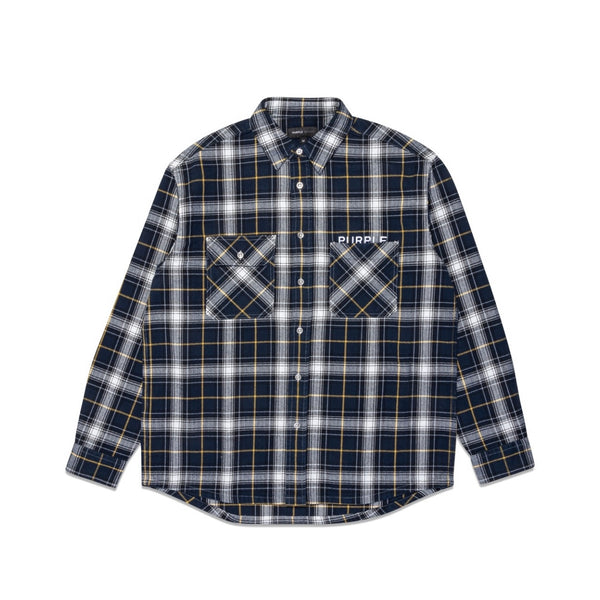 Purple Brand Plaid Flannel Black Shirt