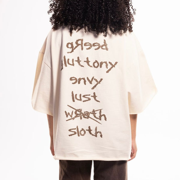 Wrathboy “7 Sins” Cream Oversized Tee