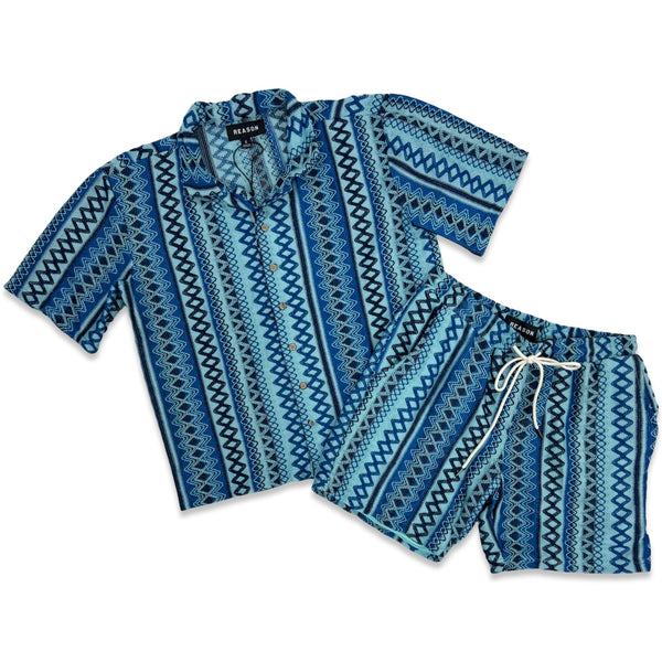 Reason Knitted Blue Short Set