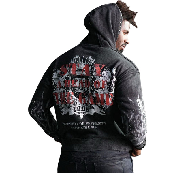 Elite “Saints Pearls” Black Washed Hoodie