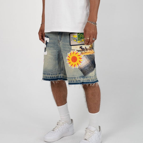 Eptm “Yankee” Blue Denim Shorts