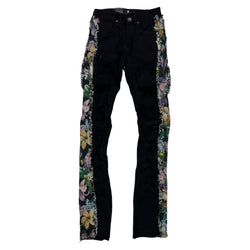 Focus Black Tapestry Stacked Jeans (3611)