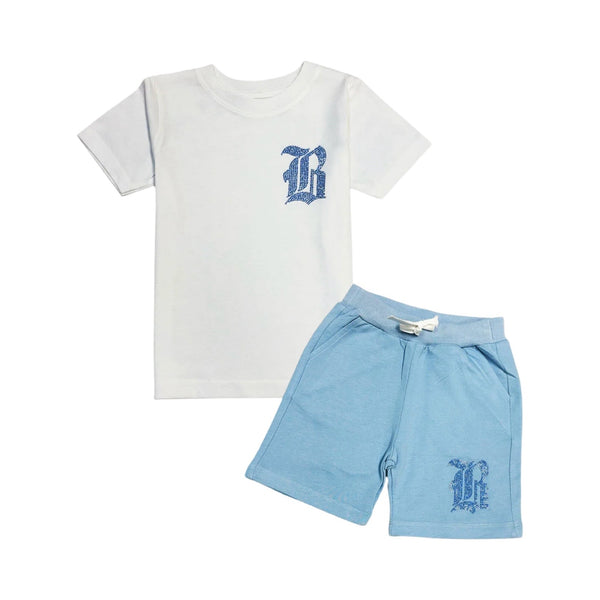 Kids Raw “Black Label” Baby Blue Short Set