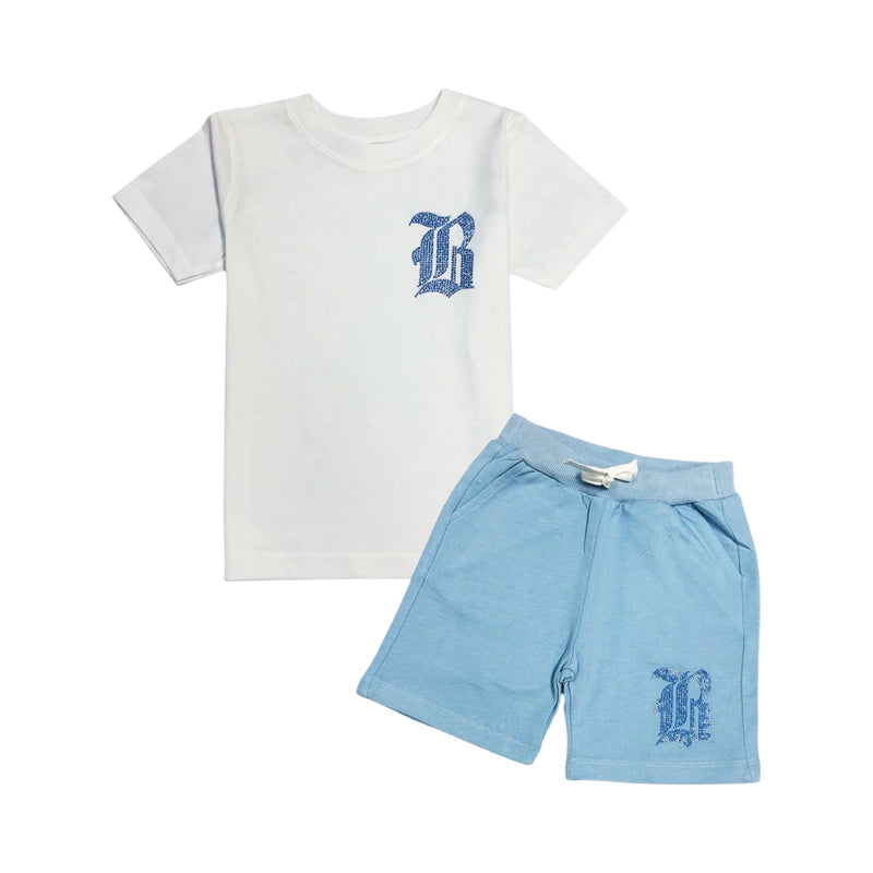 Kids Raw “Black Label” Baby Blue Short Set
