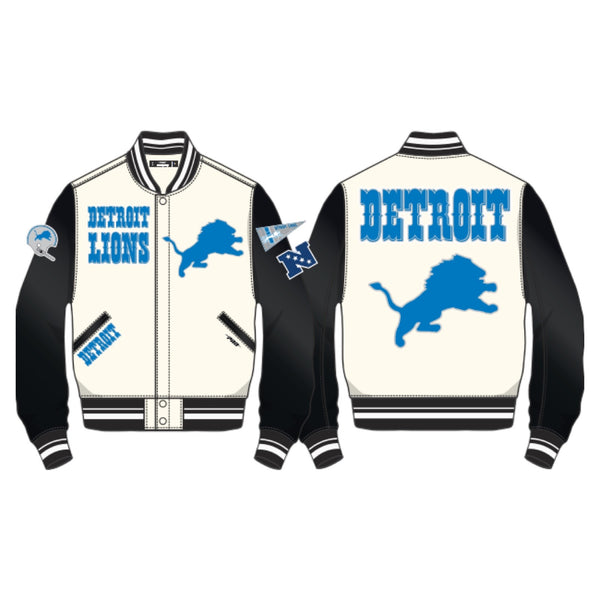 Detroit Lions Retro Classic Rib Wool Varsity Jacket