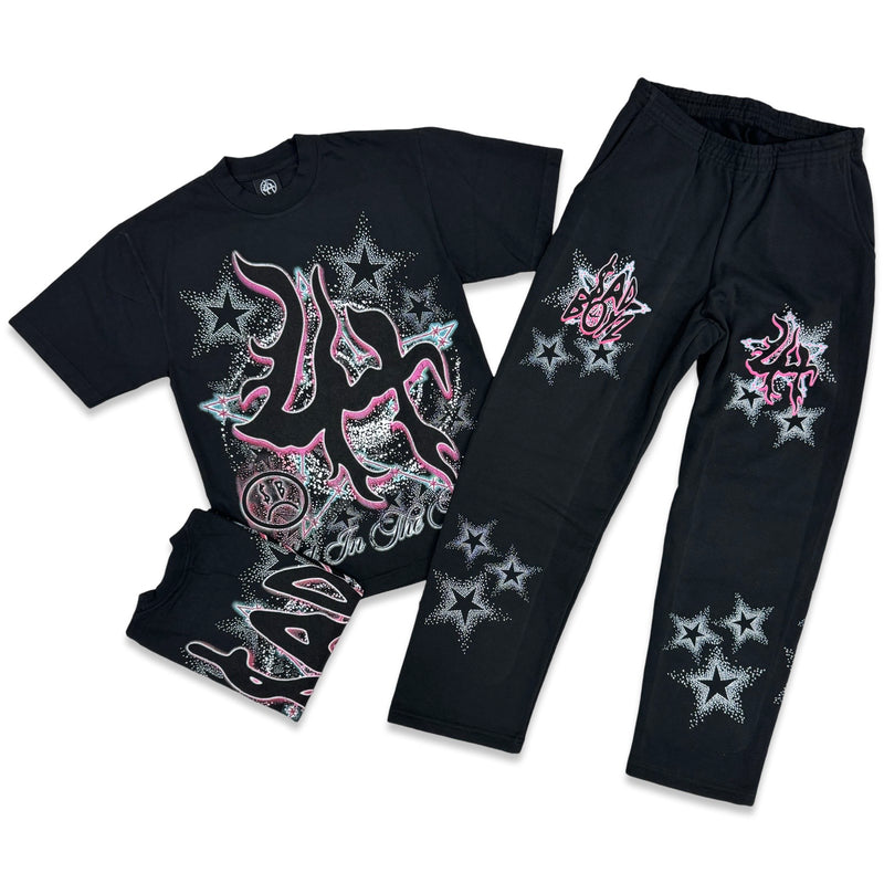 Lost Hills “Sparkle Star” Tee Jogging Set