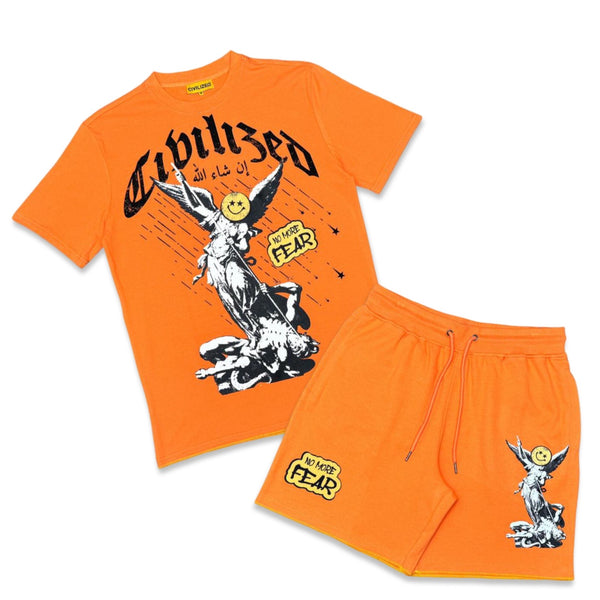Civilized No Fear Orange Short Set