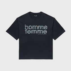 Homme Femme “Mardi Gras” Cropped Black Tee