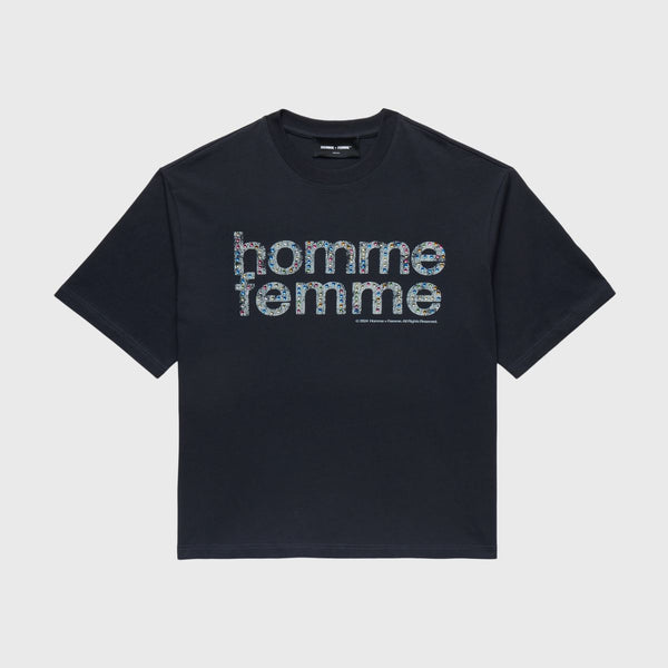 Homme Femme “Mardi Gras” Cropped Black Tee