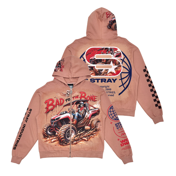 Stray “Bad To The Bone” Full Zip Hoodie