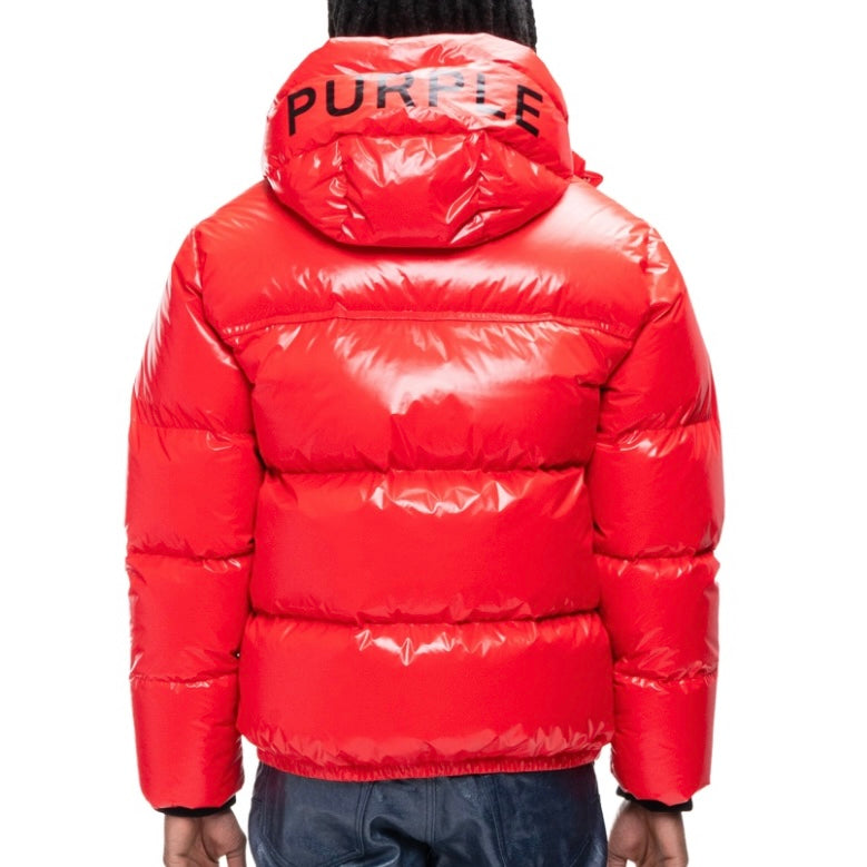 Purple Brand Red Nylon Puffer Jacket