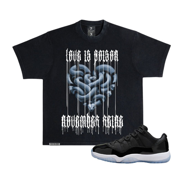 November Reine “Love Is Poison” Black Heavyweight Tee