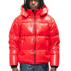 Purple Brand Red Nylon Puffer Jacket