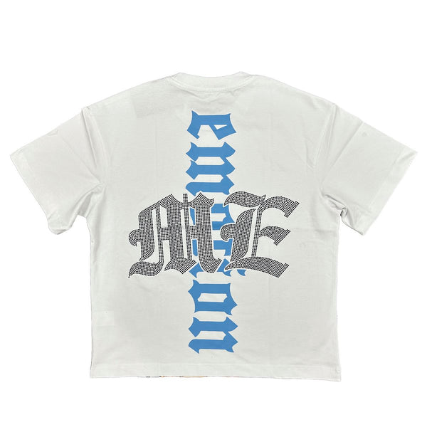 Mixed Emotion “Angel Rhinestone” White Tee