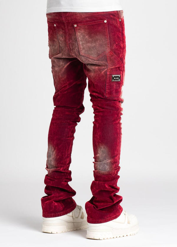 Guapi Velvet Red Carpenter Stacked Jeans