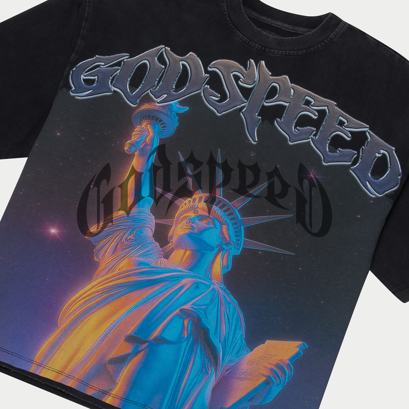 Godspeed “Purple City” Black Tee