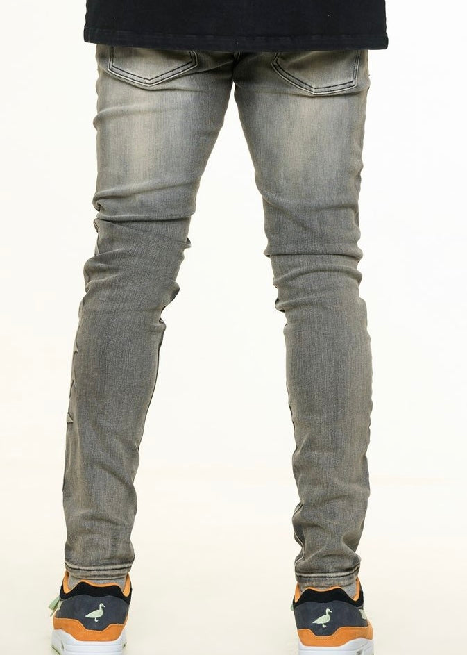 Pheelings “Love Is Pain” Grey Embossed Skinny Jeans