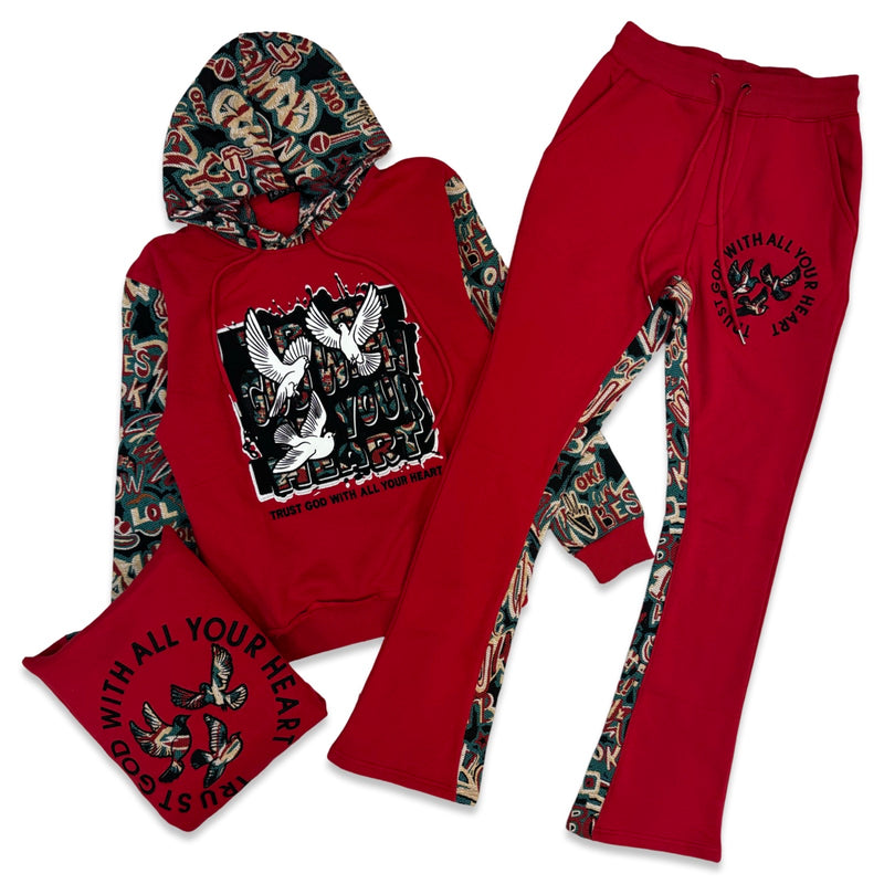 Focus “Trust God” Red Jogging Set