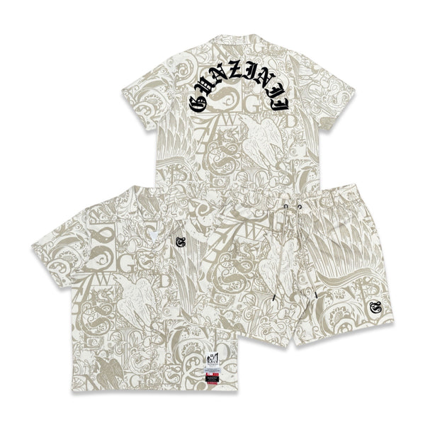 Gunzinii “Graffiti” Cream Short Set