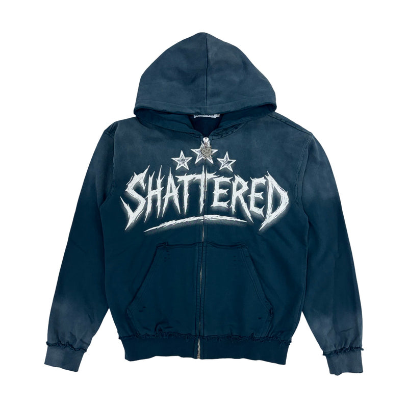 Shattered Hearts “Head” French Blue Hoodie