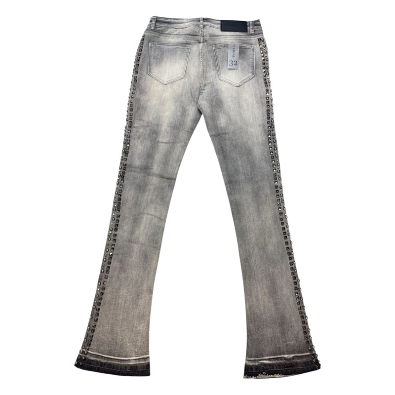 W By Waimea “Studded” Antique Grey Flare Jeans
