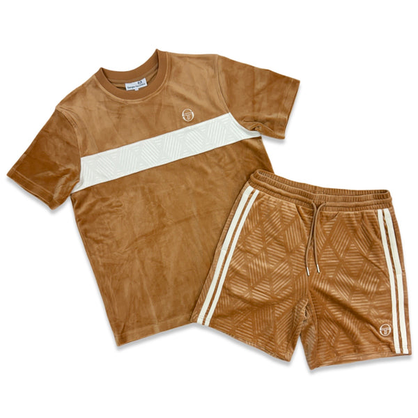 Sergio Tacchini Debossed Velour Short Set