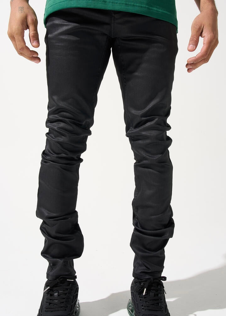 Serenede “Caviar 7” Wax Black Jeans