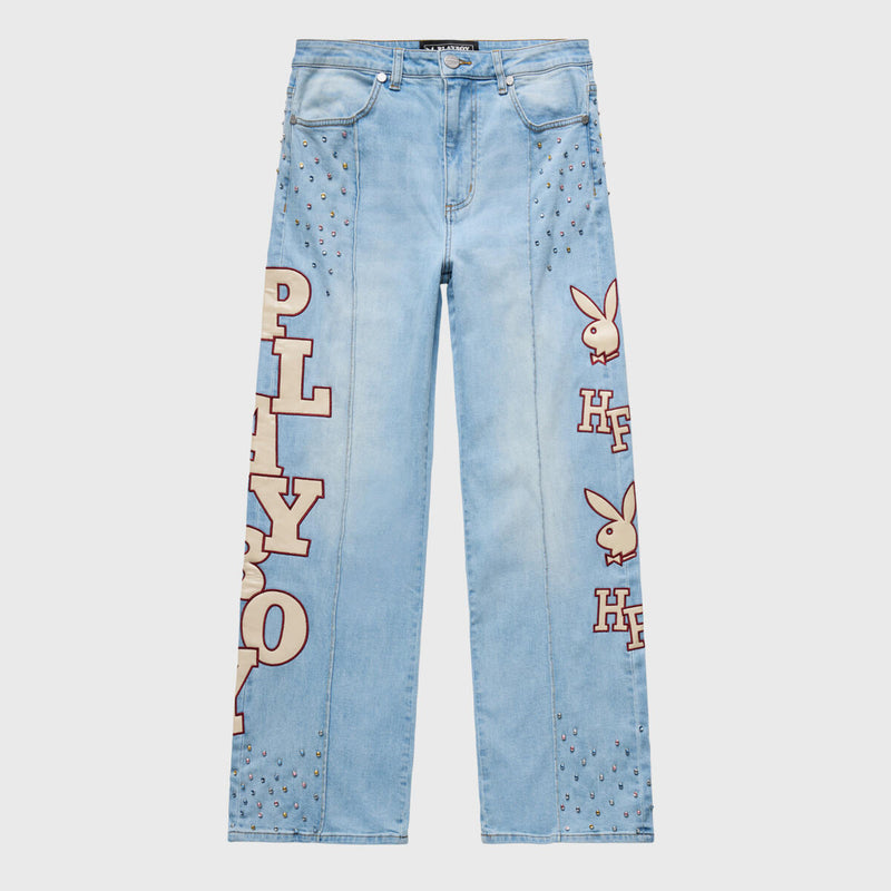 Homme Femme Blue Playboy Flare Jeans