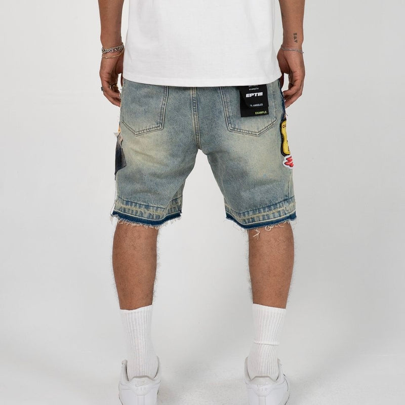 Eptm “Yankee” Blue Denim Shorts