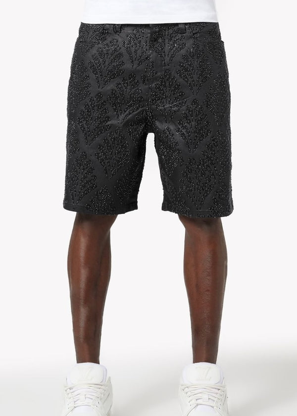 Guapi All Black Embellished Denim Shorts