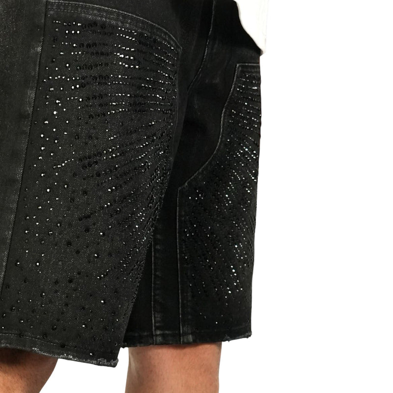 Preme “Drop Gems” Crystal Black Shorts